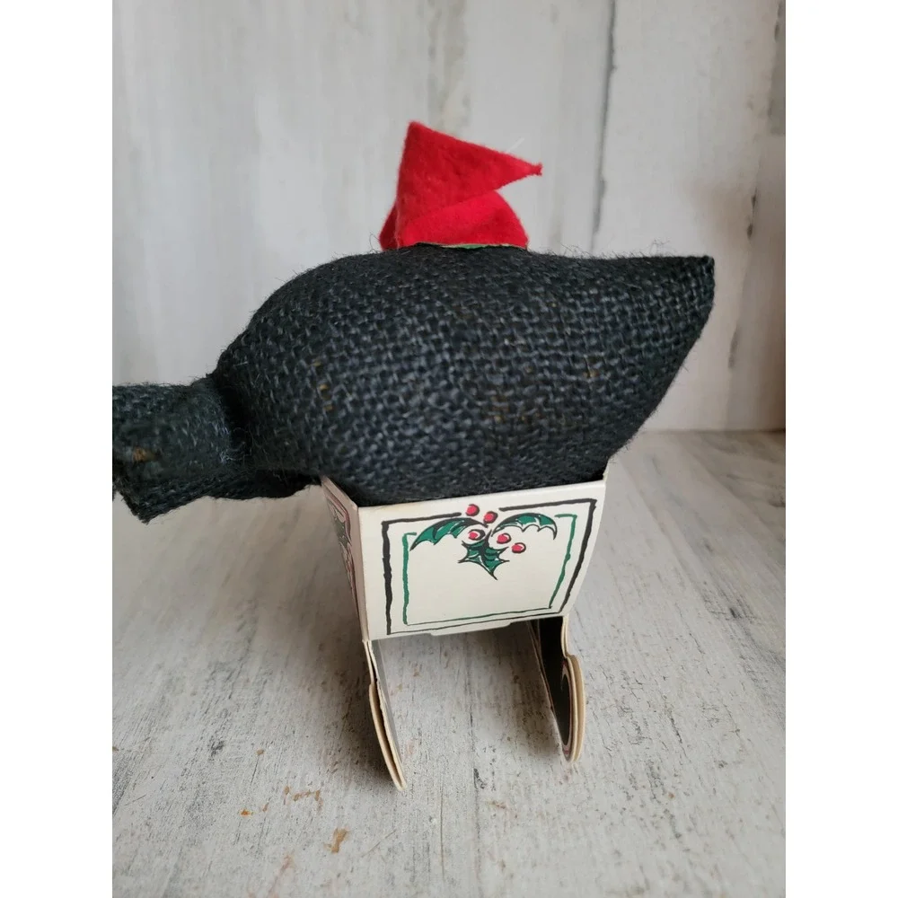 Annalee paper sleigh Santa Claus vintage Xmas plush mobility doll home